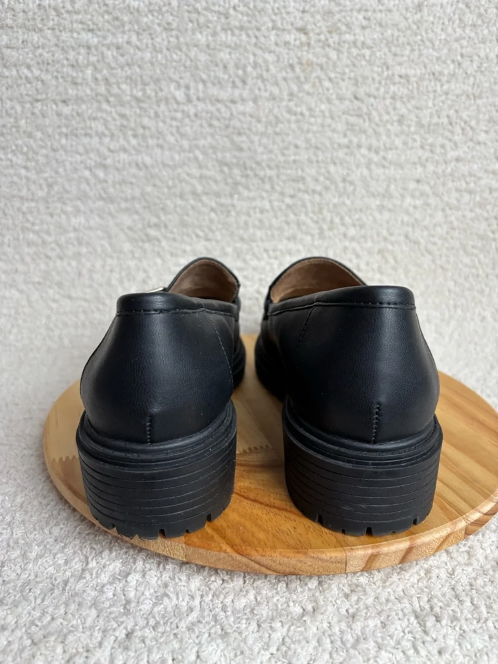 Rachel Zoe Shoes Womens 8.5 Black Mila Slip‎ On Chunky Horse Bit Lug Sole Loafer
